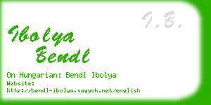 ibolya bendl business card